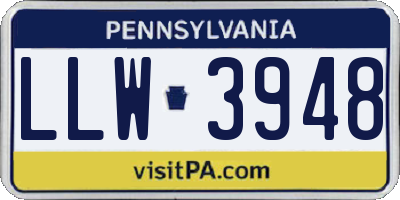 PA license plate LLW3948
