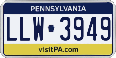 PA license plate LLW3949