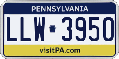 PA license plate LLW3950
