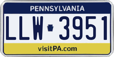PA license plate LLW3951