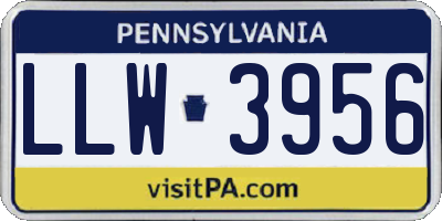 PA license plate LLW3956