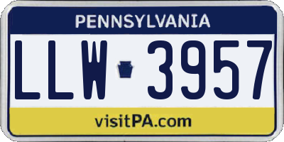 PA license plate LLW3957