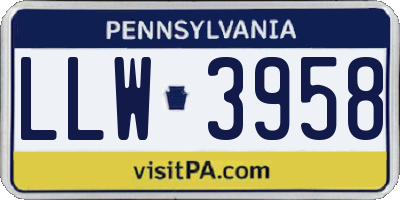 PA license plate LLW3958