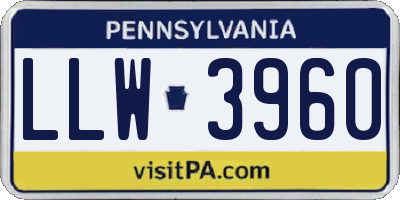 PA license plate LLW3960