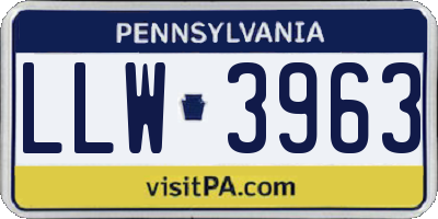 PA license plate LLW3963
