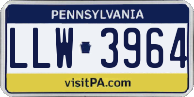 PA license plate LLW3964