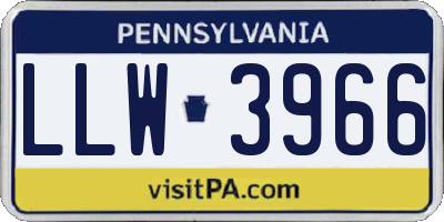 PA license plate LLW3966