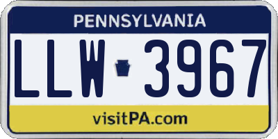 PA license plate LLW3967