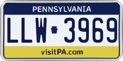 PA license plate LLW3969