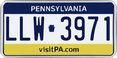 PA license plate LLW3971