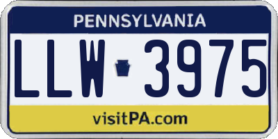 PA license plate LLW3975