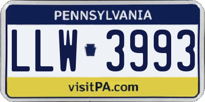 PA license plate LLW3993
