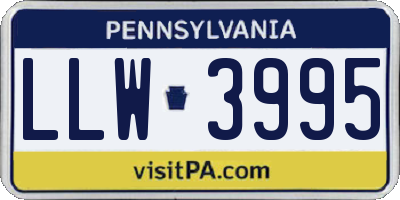 PA license plate LLW3995