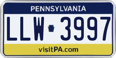 PA license plate LLW3997