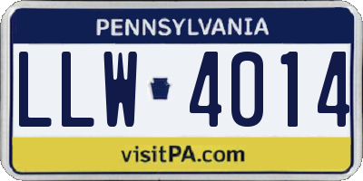 PA license plate LLW4014