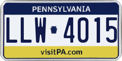 PA license plate LLW4015