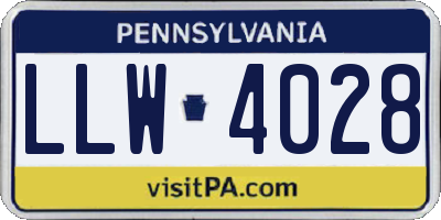 PA license plate LLW4028