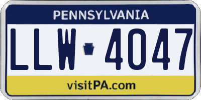 PA license plate LLW4047