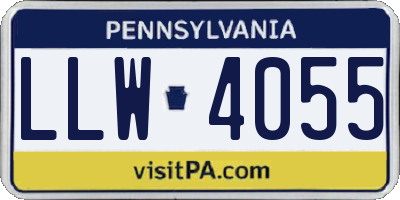 PA license plate LLW4055