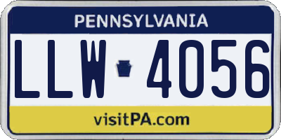 PA license plate LLW4056