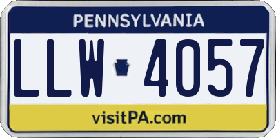 PA license plate LLW4057