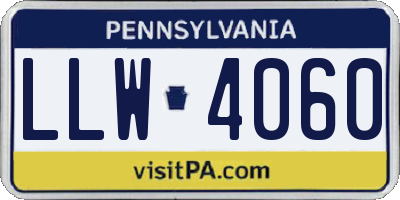 PA license plate LLW4060