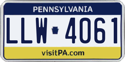 PA license plate LLW4061