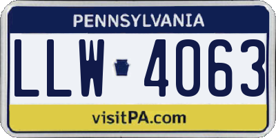 PA license plate LLW4063