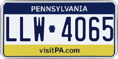 PA license plate LLW4065
