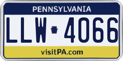 PA license plate LLW4066