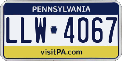 PA license plate LLW4067
