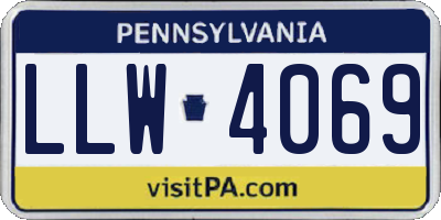 PA license plate LLW4069