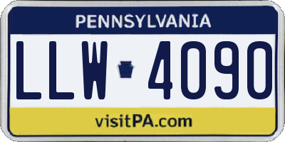 PA license plate LLW4090