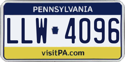 PA license plate LLW4096