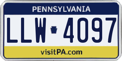 PA license plate LLW4097