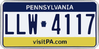 PA license plate LLW4117