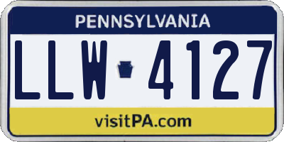 PA license plate LLW4127