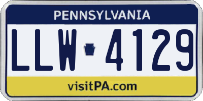 PA license plate LLW4129