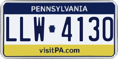 PA license plate LLW4130