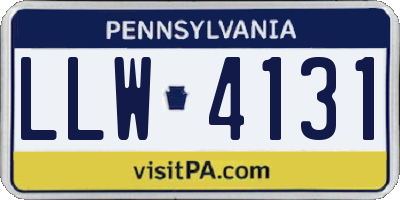 PA license plate LLW4131