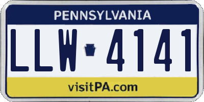 PA license plate LLW4141