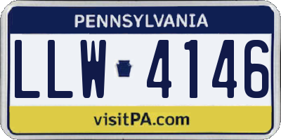 PA license plate LLW4146