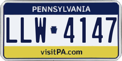PA license plate LLW4147