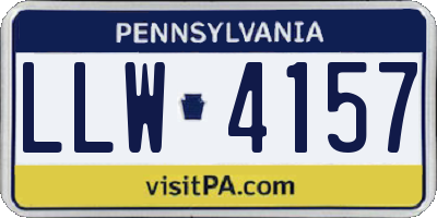 PA license plate LLW4157