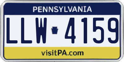 PA license plate LLW4159