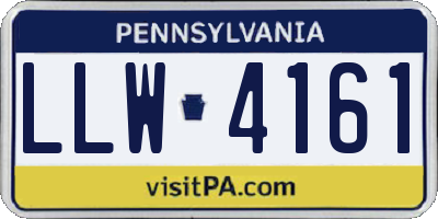 PA license plate LLW4161