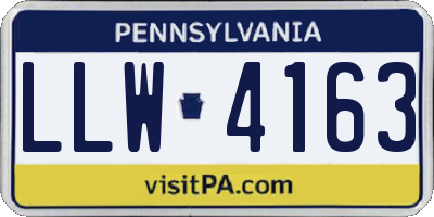 PA license plate LLW4163