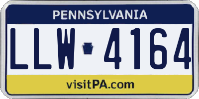 PA license plate LLW4164