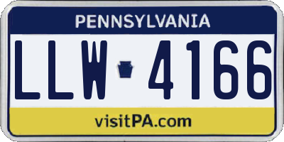 PA license plate LLW4166