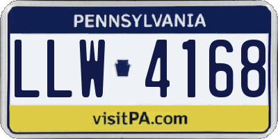 PA license plate LLW4168